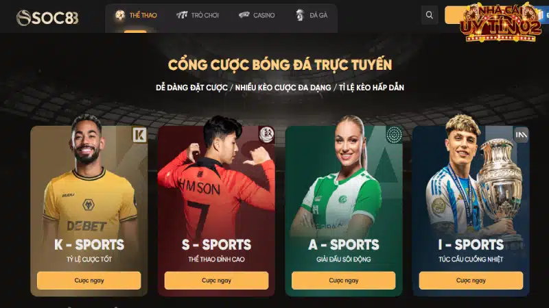 SOC88 là Trang cá cược bóng đá uy tín