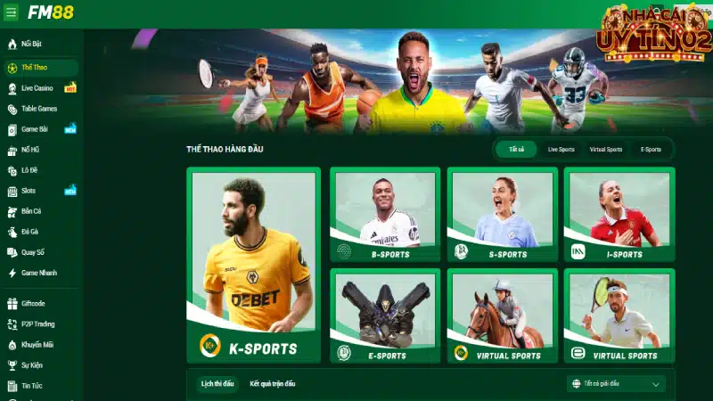 Thể thao trực tuyến FM88 sôi động